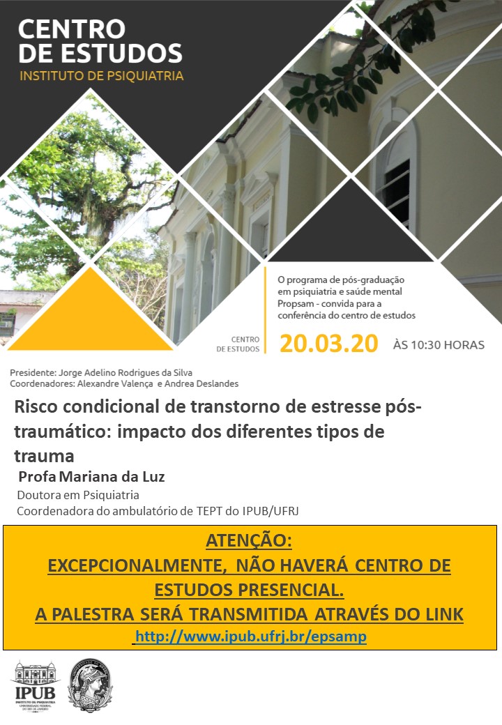 Centro de estudos 20032020 cancelado apenas transmissão pela web