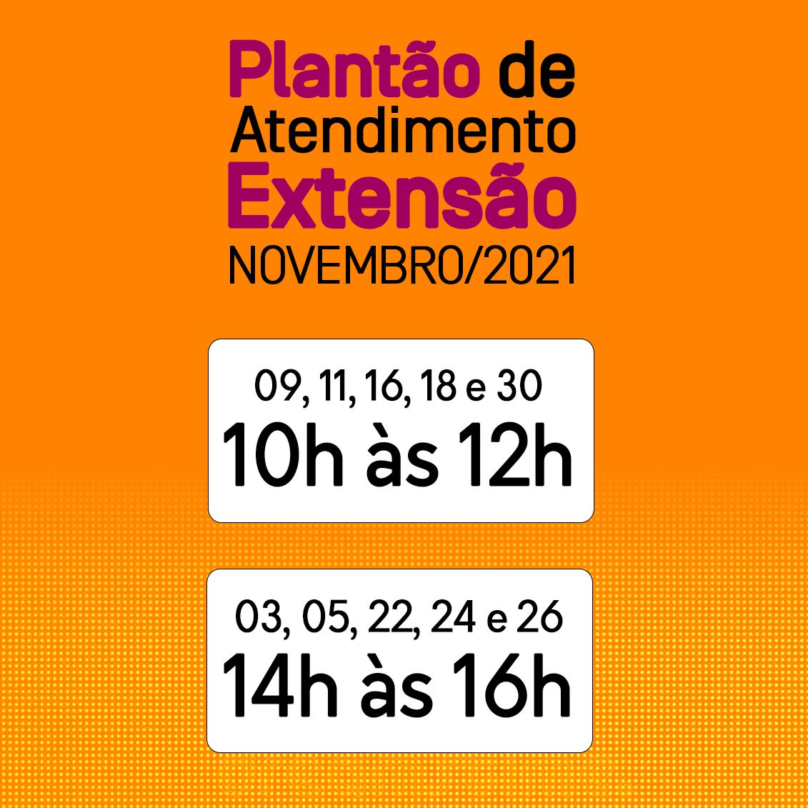 Plantão extensão novembro 02