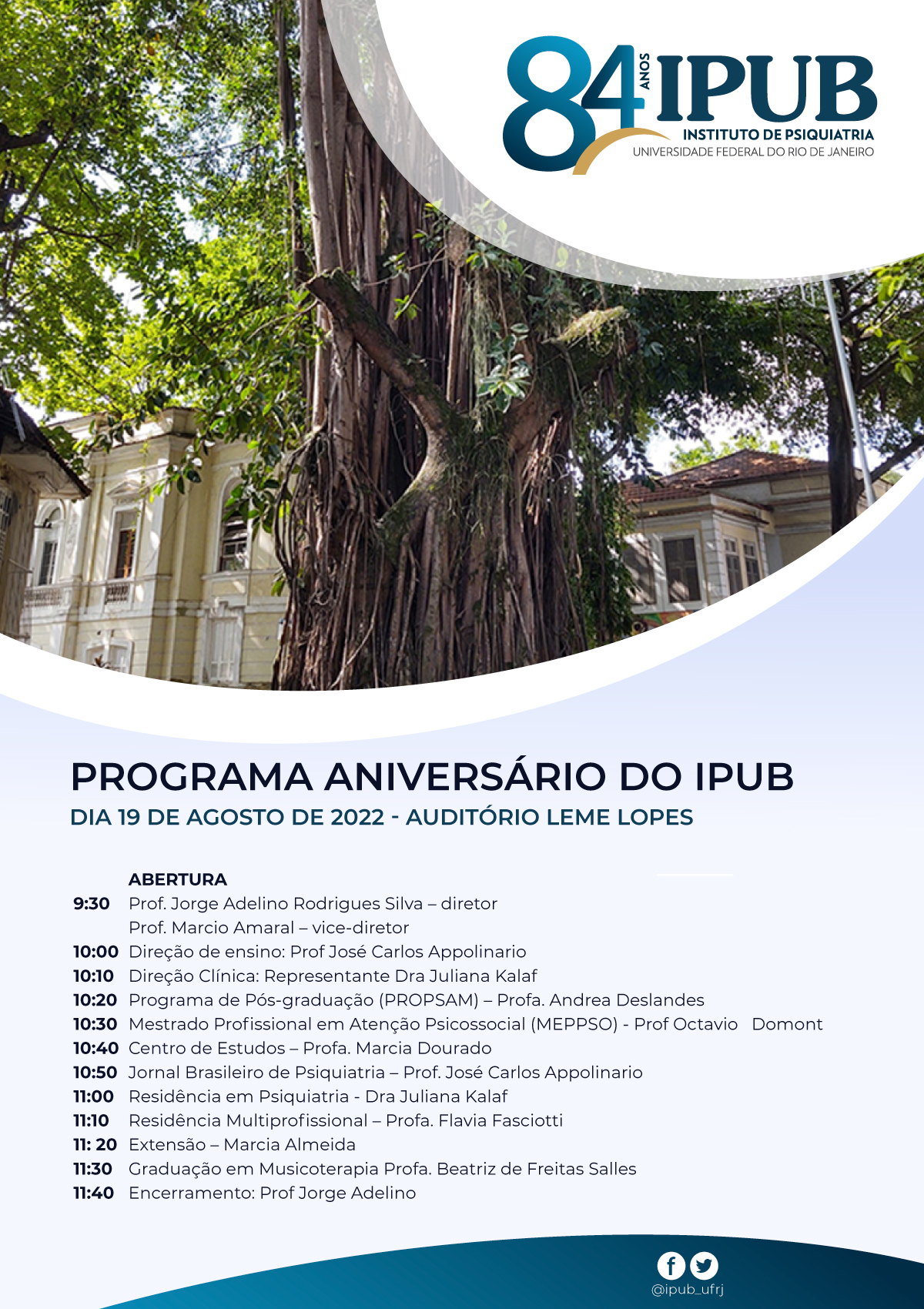 IPUB 84 anos – Programação completa.